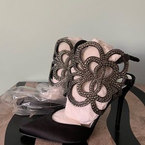 Stuart Weitzman ankle beaded heels